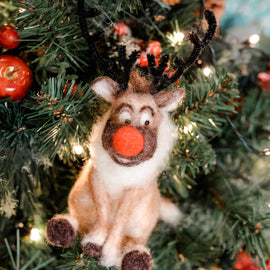 The Crafty Kit Company Christmas Reindeer Needle Felting Craft Kit - 0