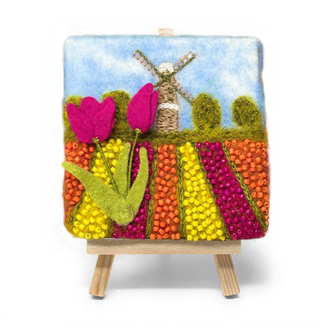 Crafty Kit Company Paint with Wool - Mini Masterpiece Tulip Time Needle felting kit