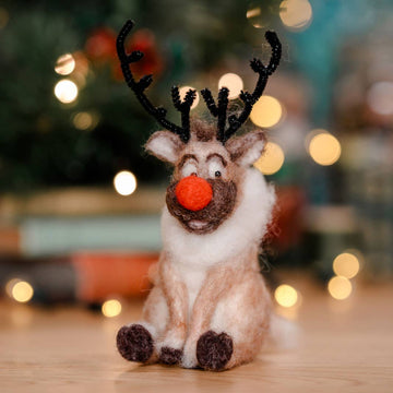 The Crafty Kit Company Christmas Reindeer Needle Felting Craft Kit