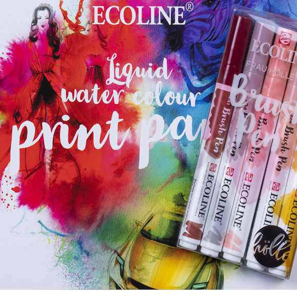 ROYAL TALENS : ECOLINE : WATERCOLOUR BRUSH PENS : Brush Pen set Frau Holle set of 5