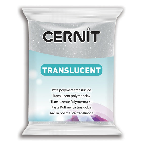 CERNIT Translucent Polymer Clay Colour Glitter Silver 080 56g