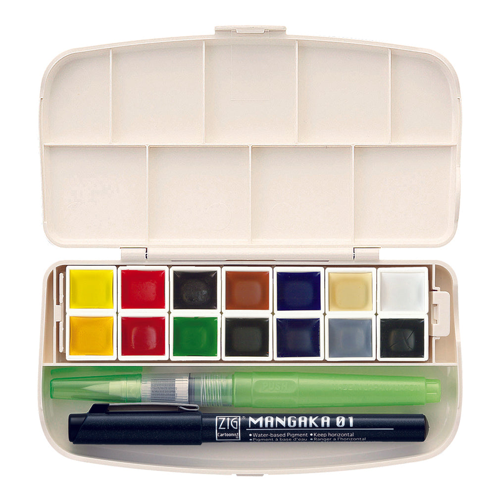 KURETAKE Gansai Tambi Portable 14 colors set