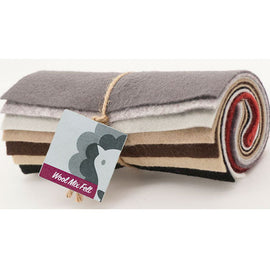 Wool Mix Handicraft Felt Square 6 x 6 inches Mixed pack of 10