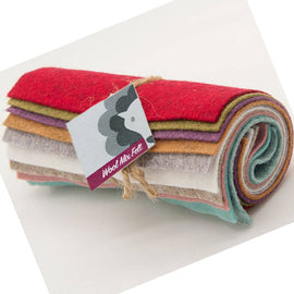 Wool Mix Handicraft Felt Square 6 x 6 inches Mixed Winter pack of 10 squares