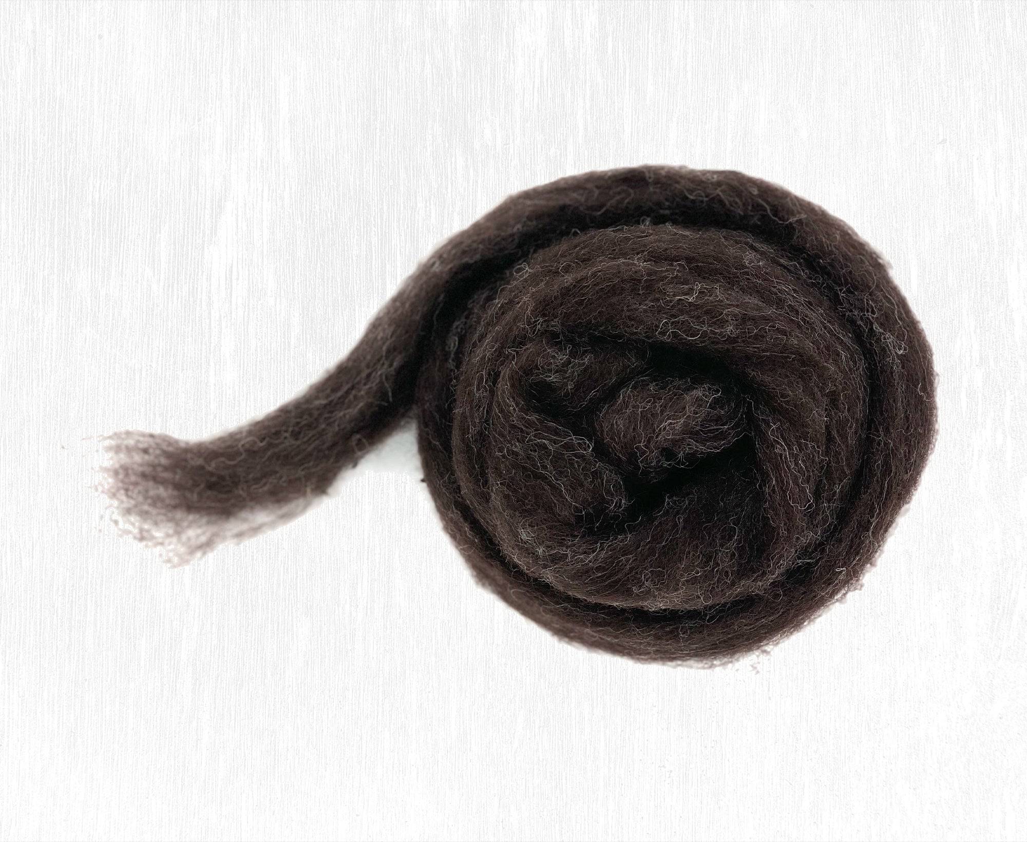 Carded Corriedale Wool Sliver Colour Badger