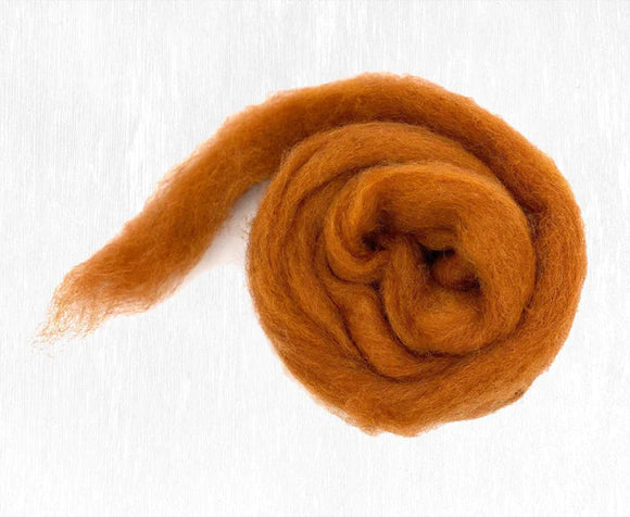 Carded Corriedale Wool - Fluffy Fox 50g e