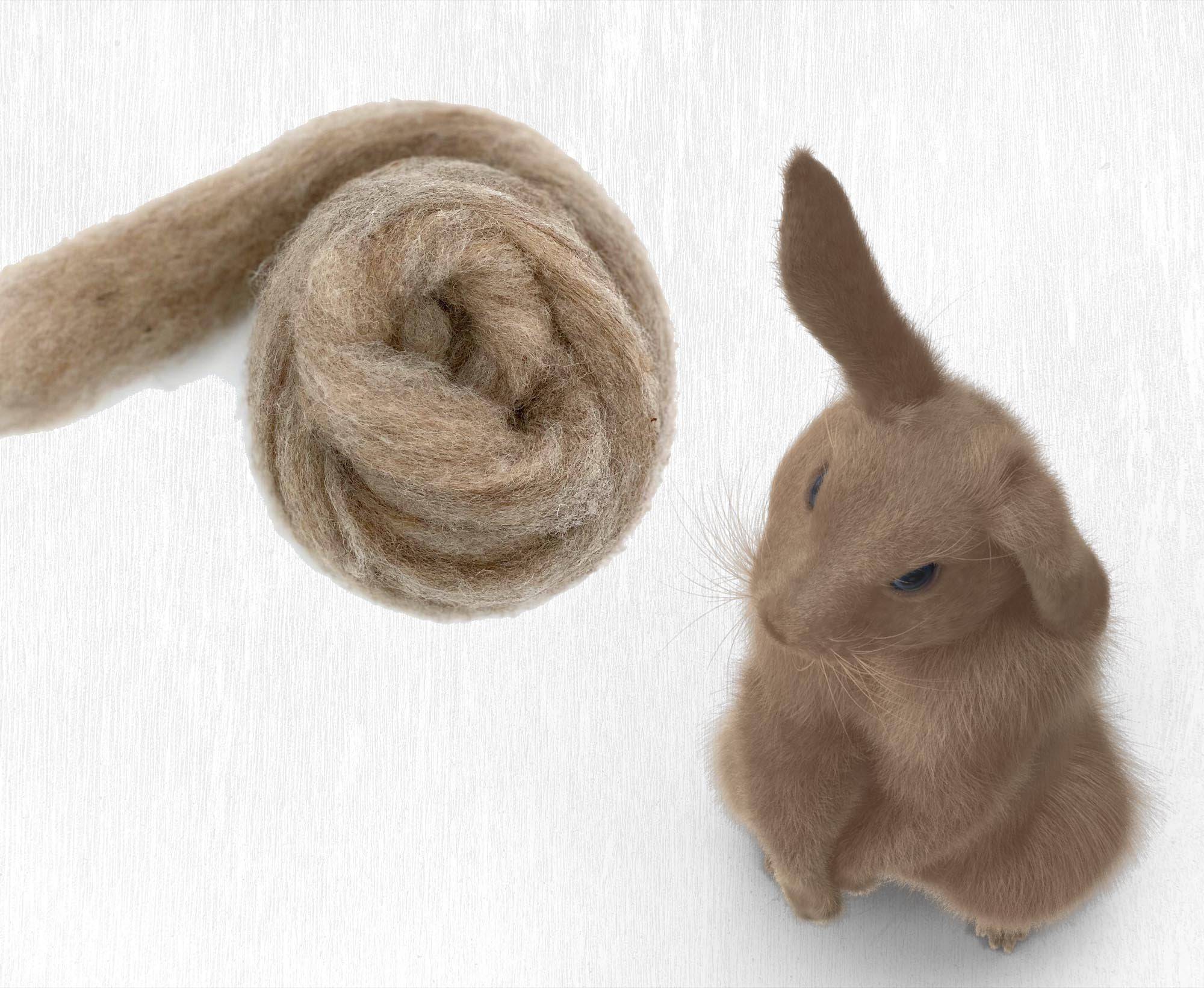Carded Corriedale Wool Sliver Colour Rabbit