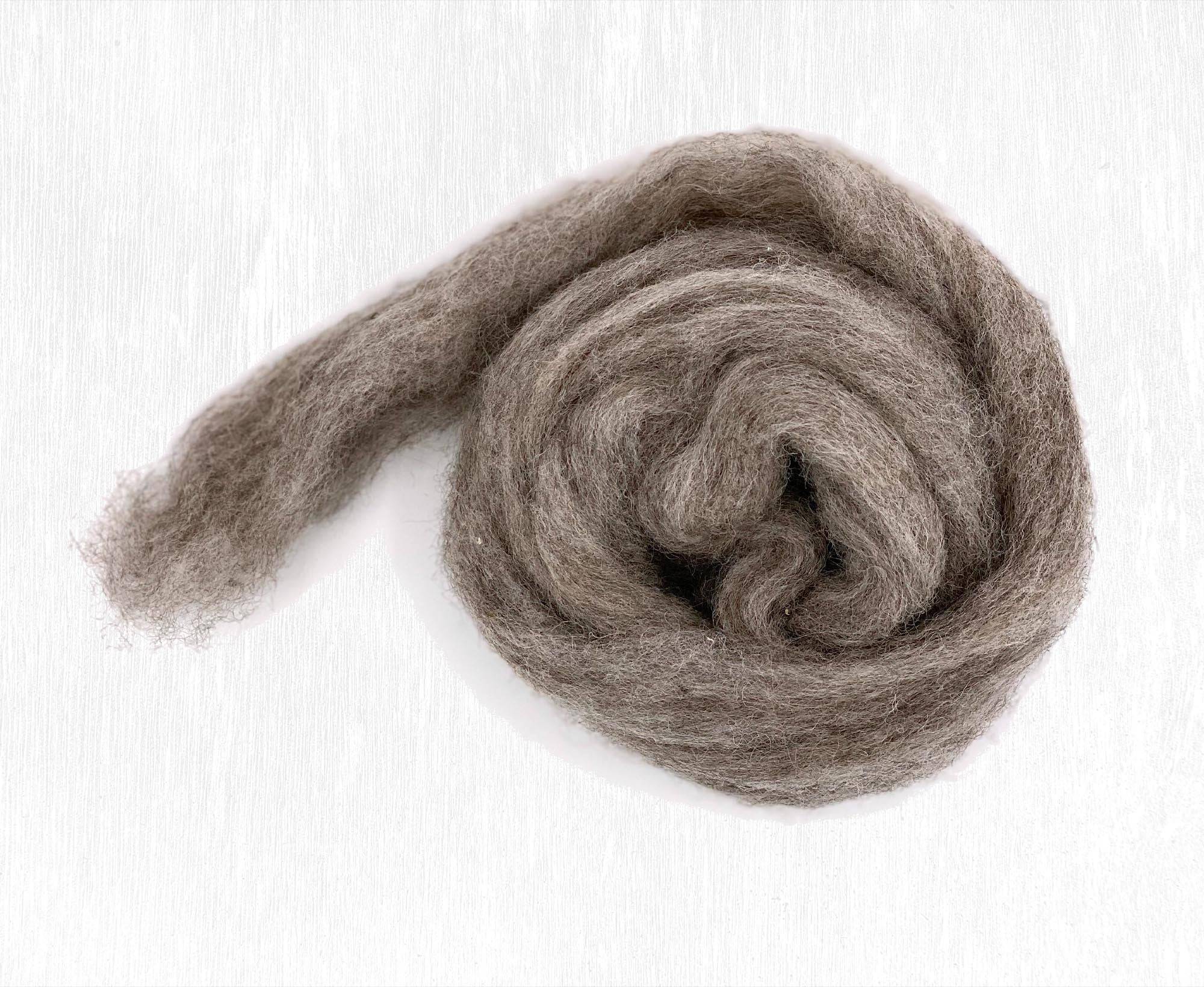 Carded Corriedale Wool Sliver Squirrel