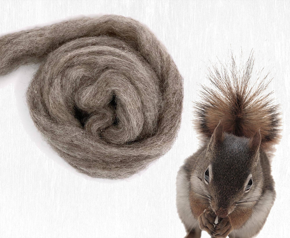 Carded Corriedale Wool Sliver Squirrel - 0