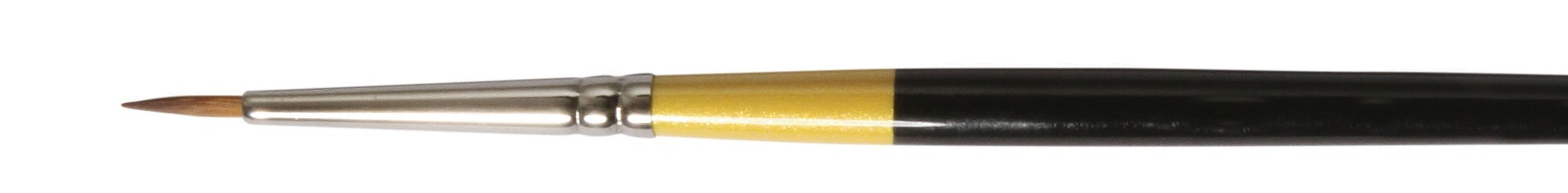 Daler Rowney System 3 Short Handle Brush Round  SY85 Size 0 Shape: Round Hair Width: 1.4 mm Hair Length: 8.7 mm Handle Length: Short