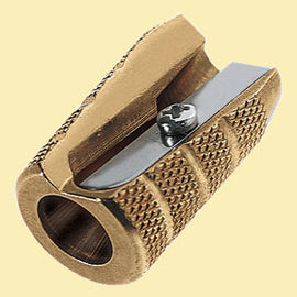 M+R Mobius + Ruppert Brass round pencil sharpener barrel Granite Grenate sharpener - 0