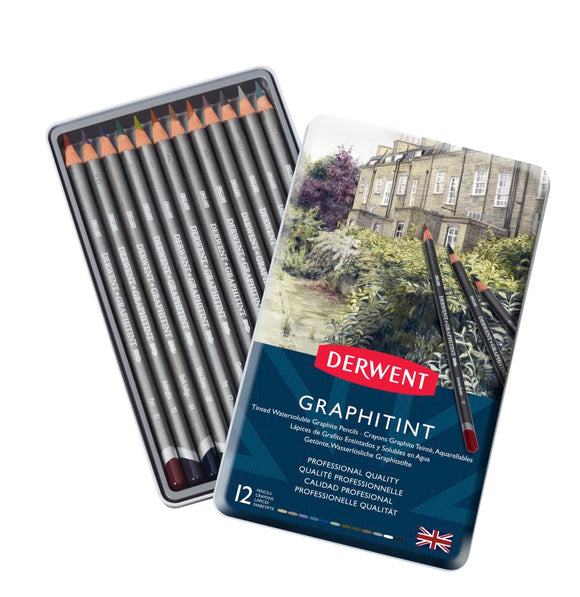 Derwent Graphitint Coloured Artist Pencils tin of 12