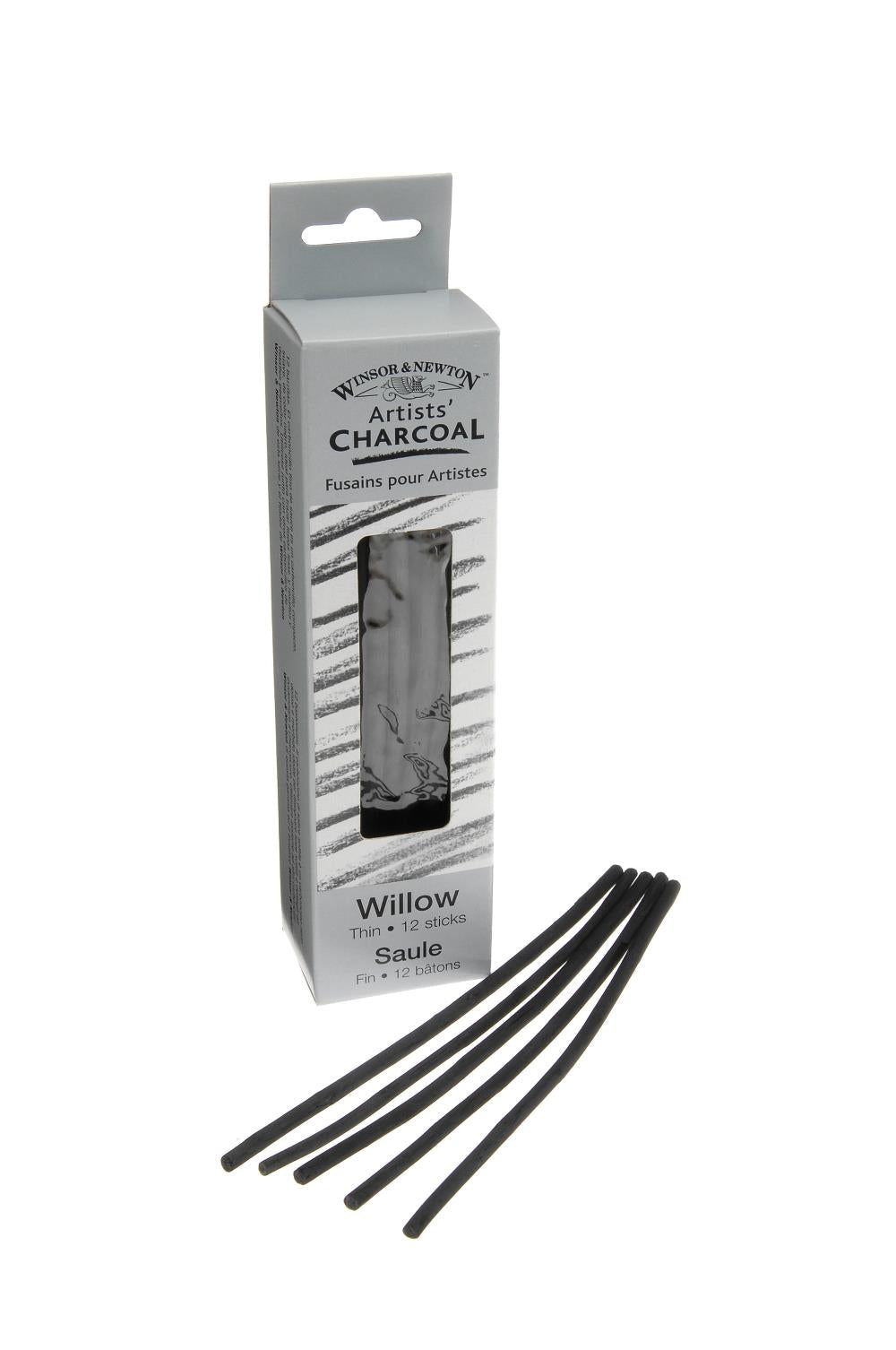 Winsor & Newton Charcoal Willow - 12 Thin charcoal sticks