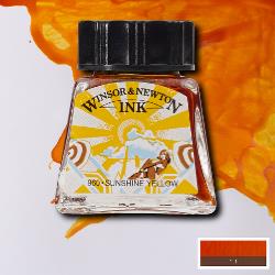 WINSOR & NEWTON Drawing Ink  Bottle Ink 14 mls Sunshine Yellow