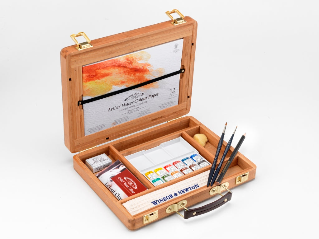 Winsor & Newton Professional water colour Bamboo Gift box Half Pans
