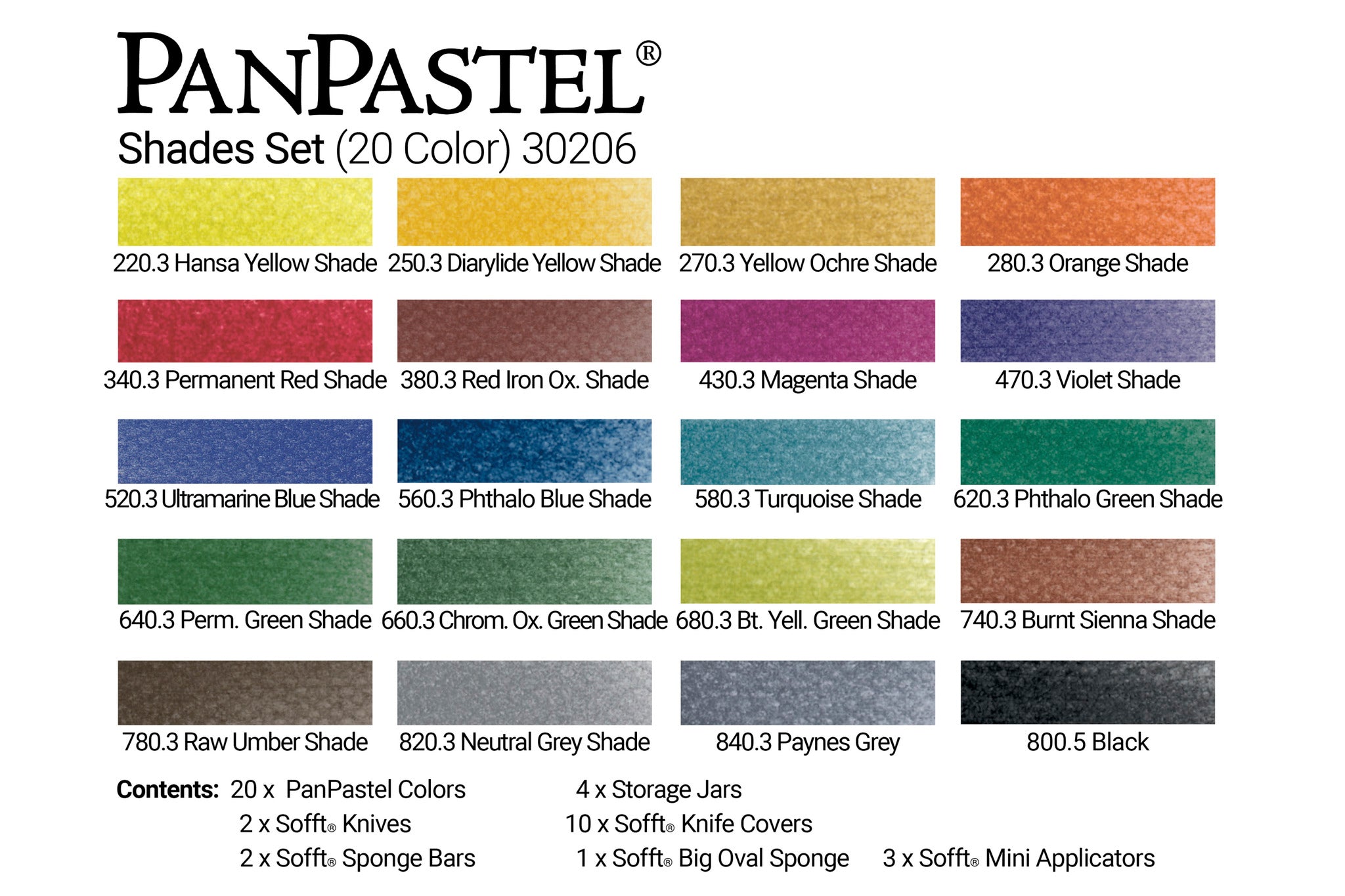 PanPastel 30206 set of 20 Pans Shades