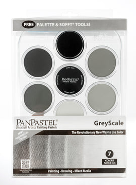 PanPastel 30079 Greyscale Palette Set 7 Pans, Sofft Tools & Tray