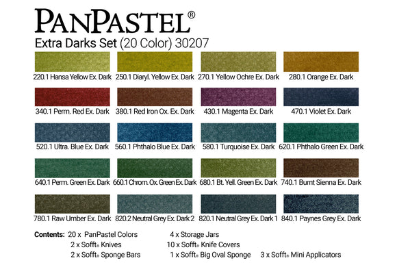 PanPastel 30207  Colour Set of 20 Pans Extra Dark