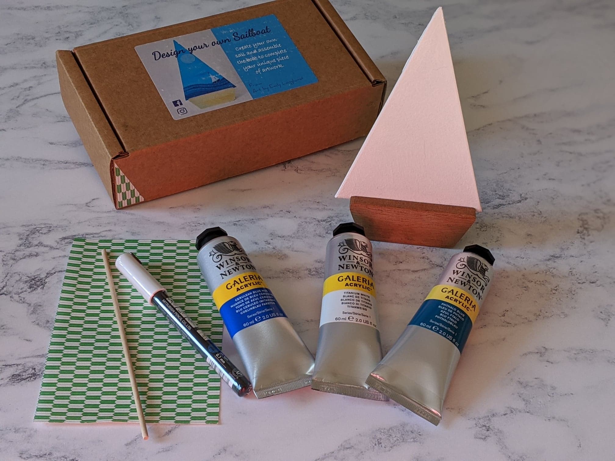 Paint your own mini sail boat : Arty Box Kit - 0
