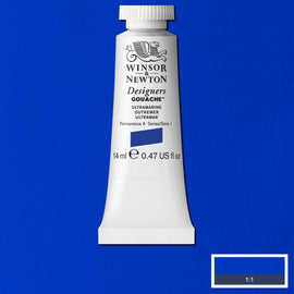 Winsor & Newton Designers Gouache paint 14 mls Brilliant Violet is a dark purple colour. It is an opaque pigment with strong tinting qualities.