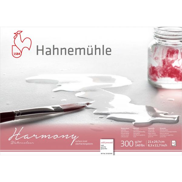 Hahnemühle 'Harmony' Watercolour Block Cold Pressed 12 Sheets 300gsm A4