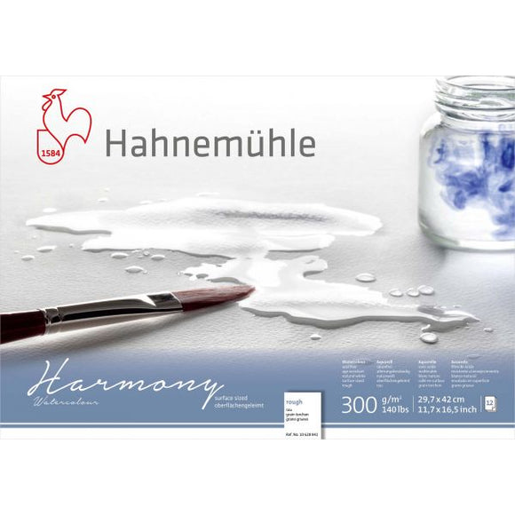 Hahnemühle 'Harmony' Watercolour Block - Rough - 12 Sheets - 300gsm A3 29.7 x 42 cmHahnemühle 'Harmony' Watercolour Rough 300gsm Block A3 x 12 sheets