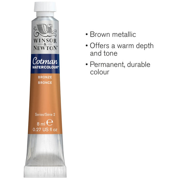 Winsor & Newton Watercolour Paint Cotman 8ml tube Metallic Bronze