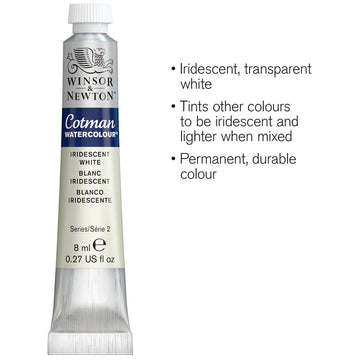 Winsor & Newton Watercolour Paint Cotman 8ml tube Iridescent White
