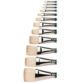 Winsor & Newton Short Flat/Bright Hog Long Handle Oil Brush Nº 2