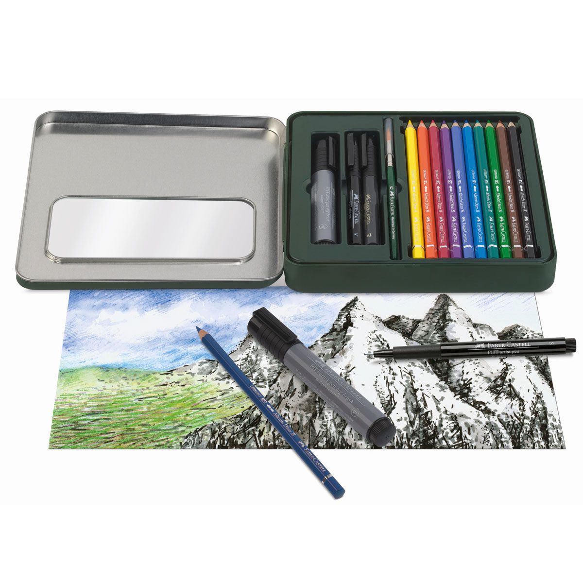 Faber Castell Mixed Media Set : Includes Albrecht Durer Pencils/Pitt Artist Pens - 0