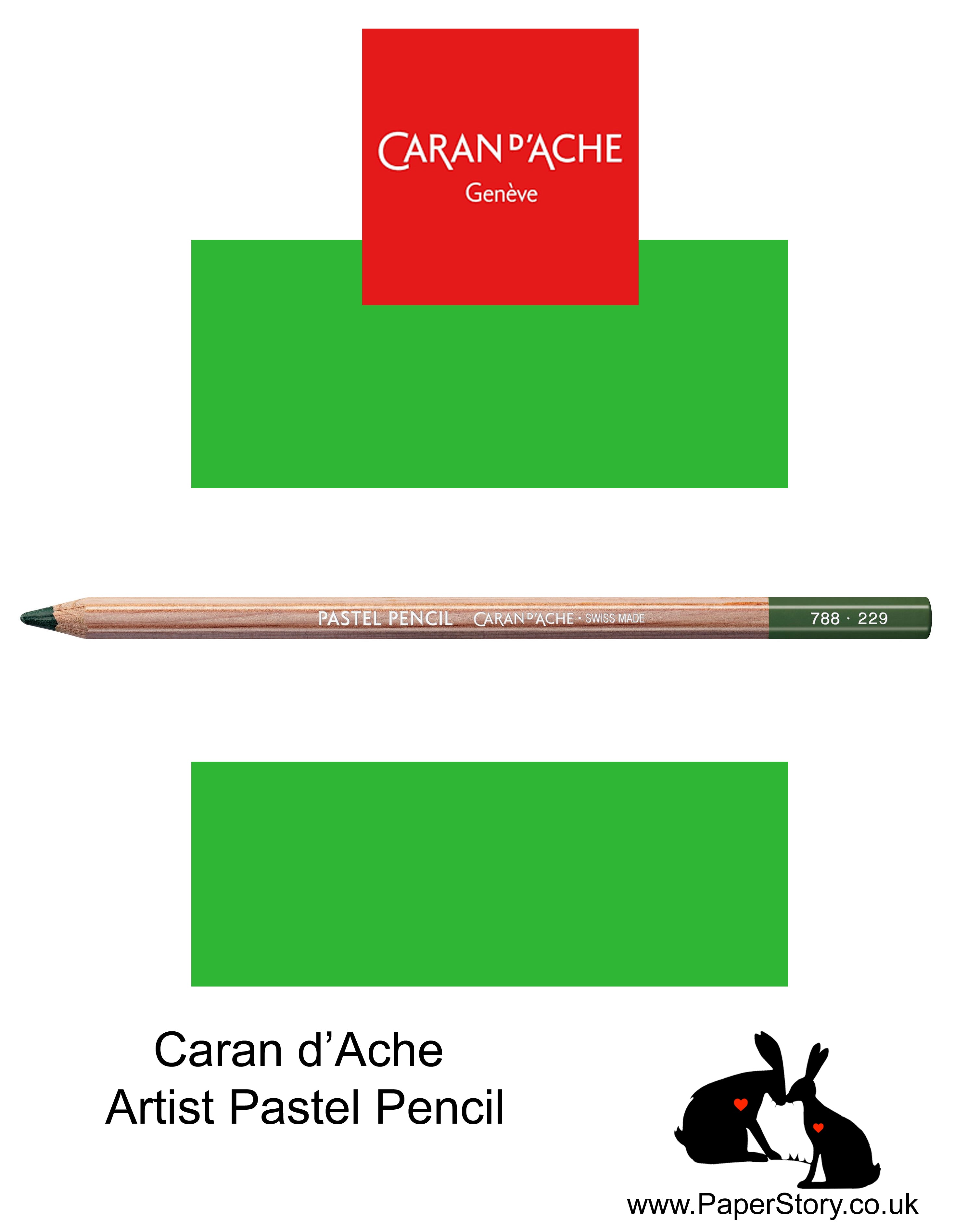 Caran d'Ache Pastel individual Artist Colour Pencils Middle Moss Green 30% 788-234
