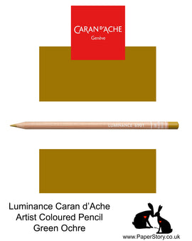 Caran d'Ache Luminance individual Artist Colour Pencils 6901 Green Ochre 025