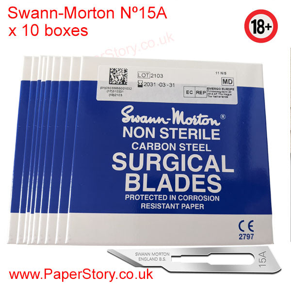 Swann Morton box of 100 craft blades Nº 15A
