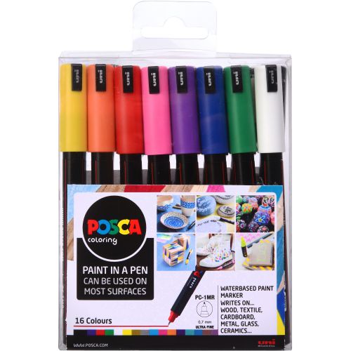 POSCA PC 1MR Mega Pack 16 fine tipped pens