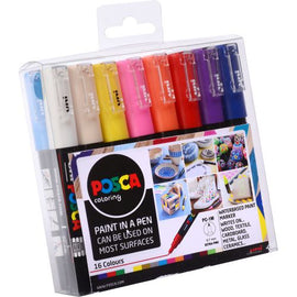 Uni POSCA PC 1M Marker Set of 16 fine pens