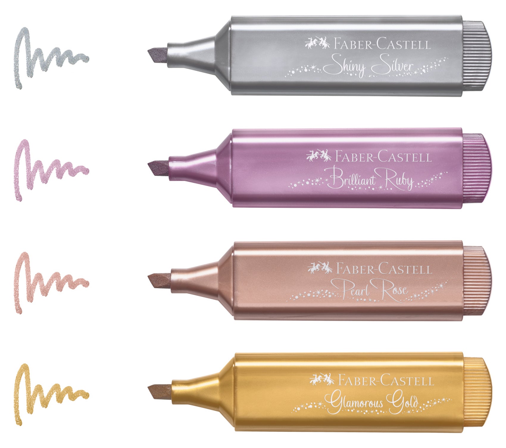 Faber Castell Office set of 4 Metallic Highlighter Pens