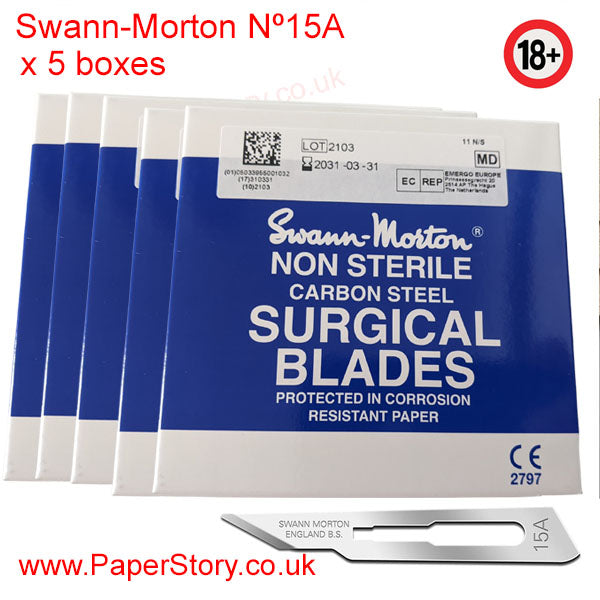 Swann Morton box of 100 craft blades Nº 15A