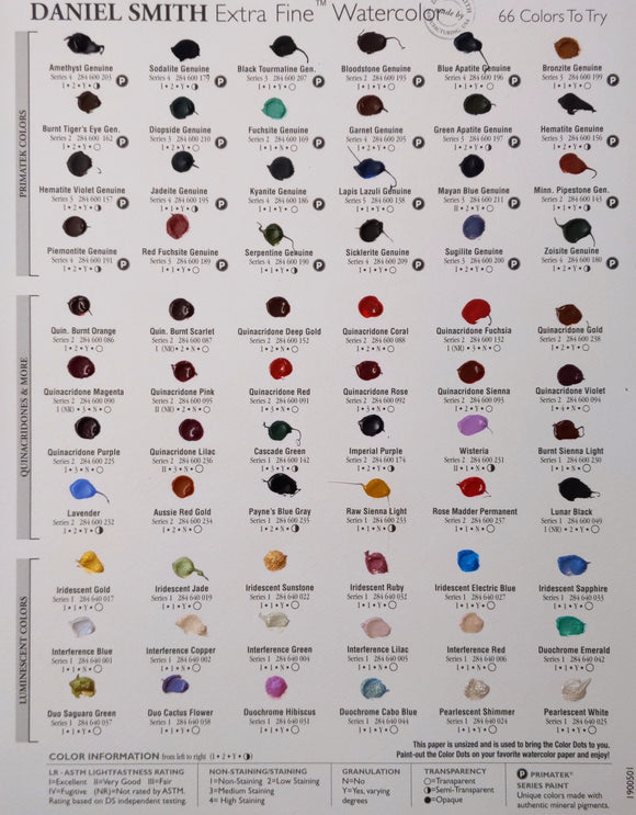 DANIEL SMITH  66 Hand Painted Dot Card Watercolour Paint includes Pearlescent