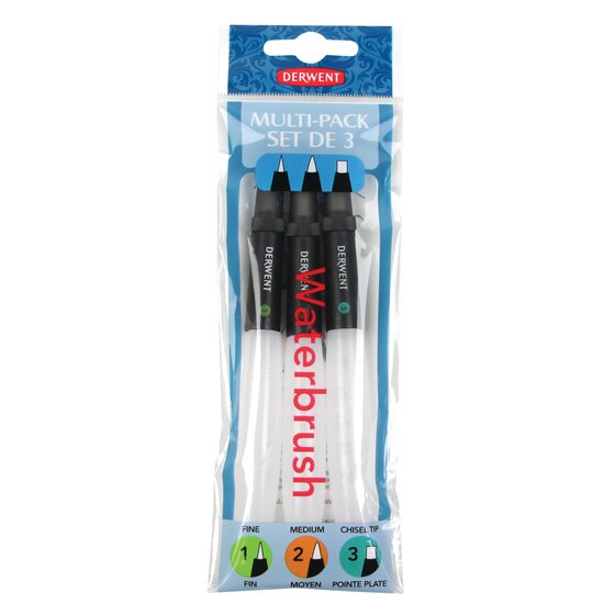 Derwent : Aqua brush water brush : Set of 3