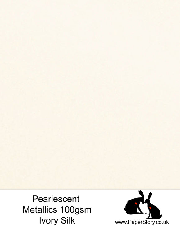 A4 Metallic pearlescent paper which offers a beautiful shimmering, light Ivory Silk, is a lightweight double sided paper. Perfect for flower making, origami and papercutting.