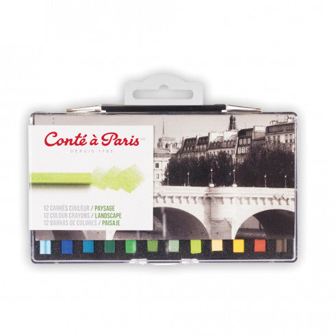 Conté à Paris Carre Colour Crayons Box of 12 Landscape x 12