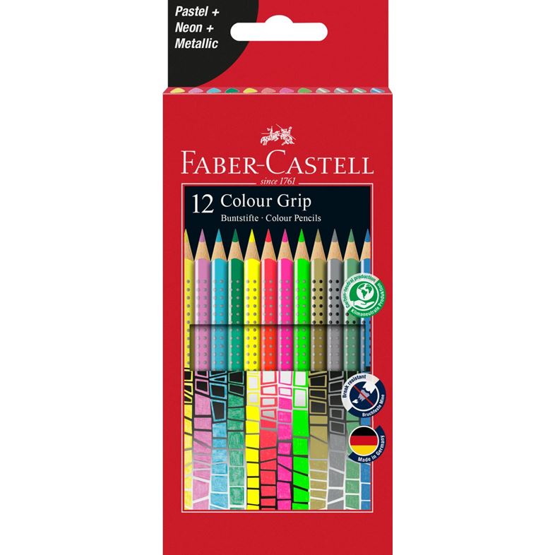 Faber Castell Coloured pencils Colour Grip pack of 12