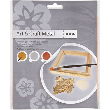 Gold Metal leaf 25 sheets 16 x 16 cm