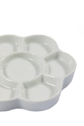 Jakar Porcelain Ceramic Artist Palette Flower Shaped 7 individual wells - 0