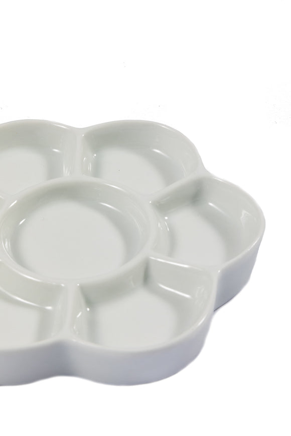 Jakar Porcelain Ceramic Artist Palette Flower Shaped 7 individual wells