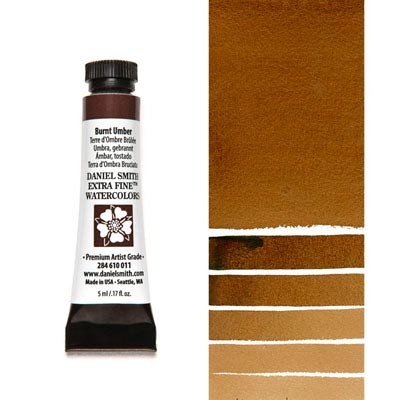 DANIEL SMITH Extra Fine Watercolour : Burnt Umber 5ml tube