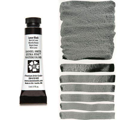 DANIEL SMITH Extra Fine Watercolour : Lunar Black 5ml tube
