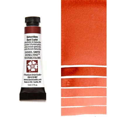 DANIEL SMITH Extra Fine Watercolour : Quinacridone Burnt Scarlet 5ml tube