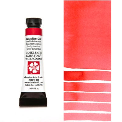 DANIEL SMITH Extra Fine Watercolour : Quinacridone Coral 5ml tube