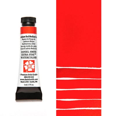 DANIEL SMITH Extra Fine Watercolour : Cadmium Red Medium Hue 5ml tube
